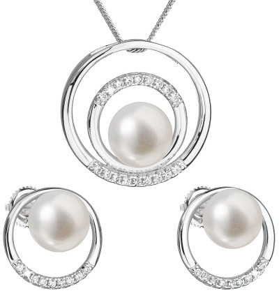 Stříbrné perlové šperky v sadě 29038.1