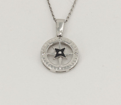 Stříbrný přívěsek směrová růžice 309885004