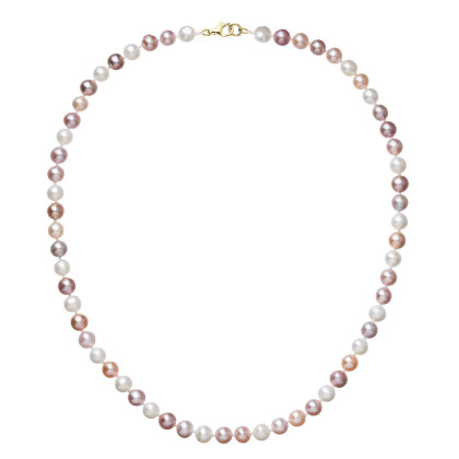 Perlový náhrdelník z říčních perel se zapínáním ze zlata 922004.3/9260 multi