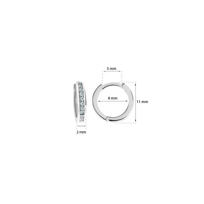 Dětské náušnice bílé zlato se zirkony C3342B-Rozměry