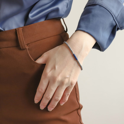 Náramek z chirurgické oceli a hematitu MBSS179