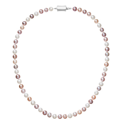 Perlový náhrdelník z říčních perel se zapínáním z bílého zlata 822004.3/9267B multi