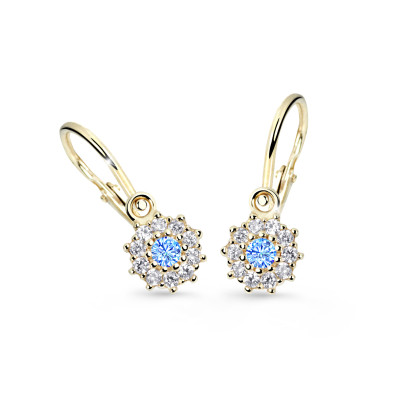 Náušnice pro miminko zlaté Cutie Jewellery C2749Z-Světle modrá