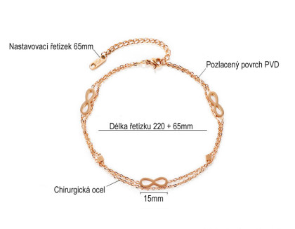 Řetízek na kotník z chirurgické oceli JCFGZ129