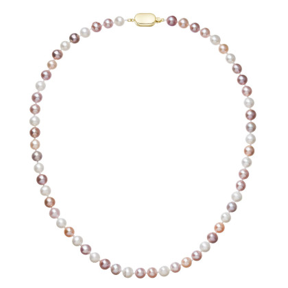 Perlový náhrdelník z říčních perel se zapínáním ze zlata 922004.3/9269A multi