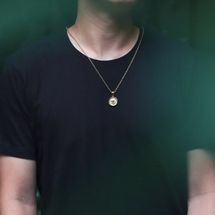 Zlatý náhrdelník z chirurgické oceli PSS1160GD