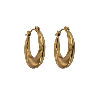 Pozlacené ocelové náušnice chirurgická ocel MESS49GD