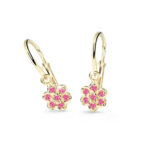 Náušnice pro miminko zlaté Cutie Jewellery C2746Z-Malinová