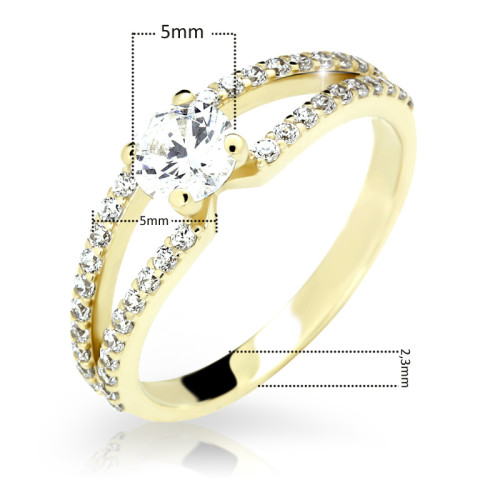 Prsten se zirkony zlatý Z6832Z