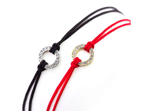 Moderní zlaté náramky s nylonovou šňůrkou Z3061