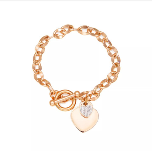 Ocelový dámský náramek srdce JCFGS1012RG