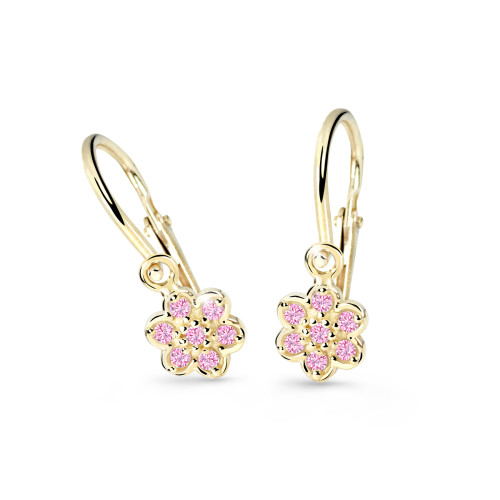 Náušnice pro miminko zlaté Cutie Jewellery C2746Z-Růžová