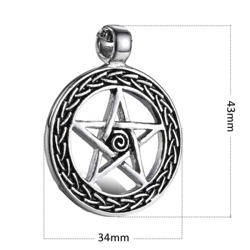 Přívěsek z chirurgické oceli pentagram WJHC70