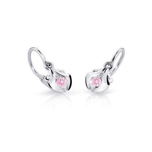 Dětské náušnice z bílého zlata C2224B-Pink