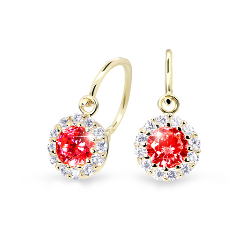 Zlaté dětské náušnice Cutie Jewellery C2745Z-Ruby Dark