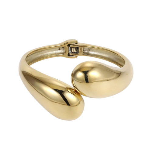 Elegantní pevný náramek z chirurgické oceli zlatý MBSG24