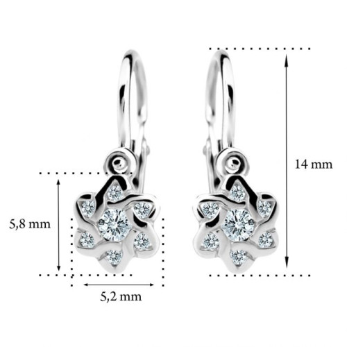 Náušnice pro miminka z bílého zlata C2149B