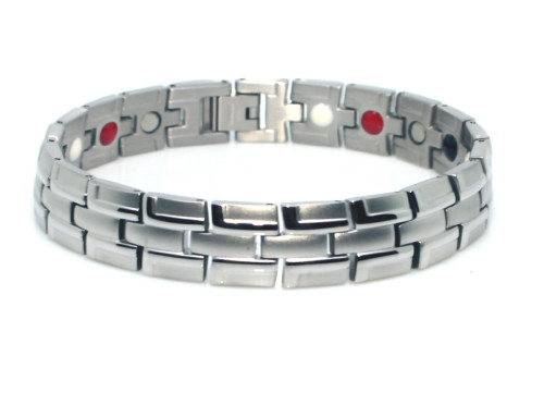 Ocelový náramek na ruku s magnety WJHB708ST