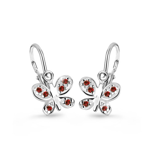 Dětské náušnice se zirkony Cutie Jewellery C2748B-Červená