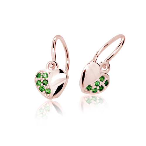 Dětské zlaté náušnice Cutie Jewellerly C2160R-Green