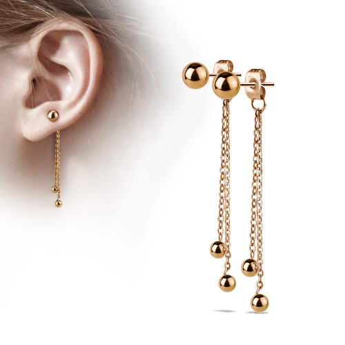 Dlouhé náušnice 3371-Rose Gold