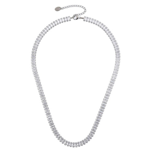 Tenisový náhrdelník chirurgická ocel se zirkony MNSS71