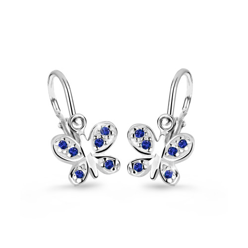 Dětské náušnice se zirkony Cutie Jewellery C2748B-Modrá