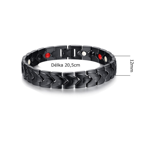 Náramek z chirurgické oceli s magnety JCFSBRM005
