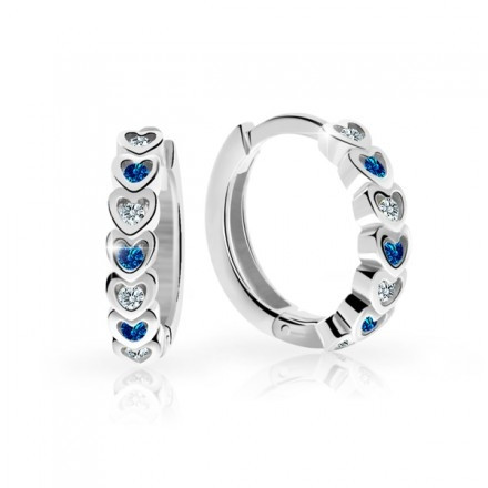 Dětské náušnice kroužky bílé zlato Cutie Jewellery C3341B-Dark Blue