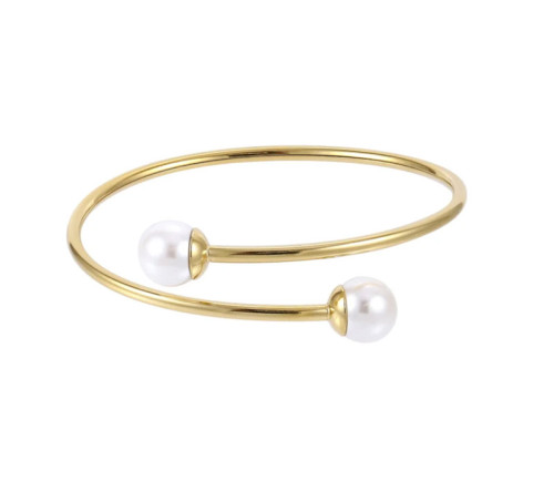 Pozlacený náramek bangle chirurgická ocel BSSG213