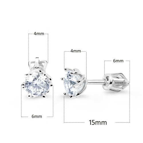 Náušnice bílé zlato se zirkony Z8001B