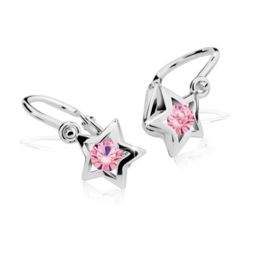 Dětské náušnice z bílého zlata Cutie Jewellery C1942B-Pink