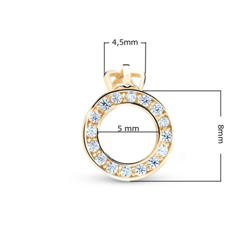 Kruhové náušnice se zirkony zlaté Z3060Y-CZ