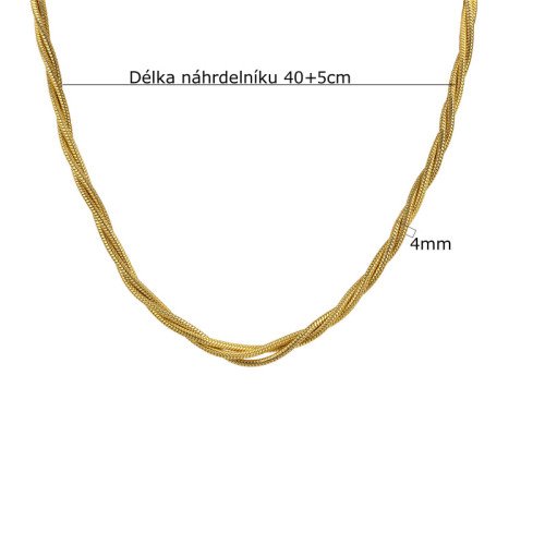 Ocelový náhrdelník SEBR1539GD
