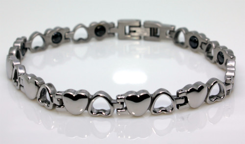Ocelový náramek s magnety srdíčka WJHB703ST