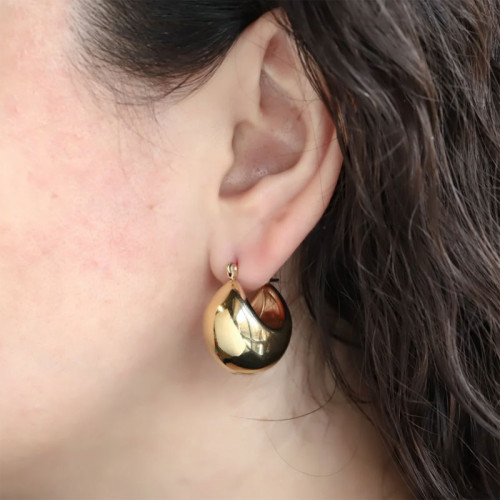 Elegantní pozlacené náušnice z chirurgické oceli MESS59