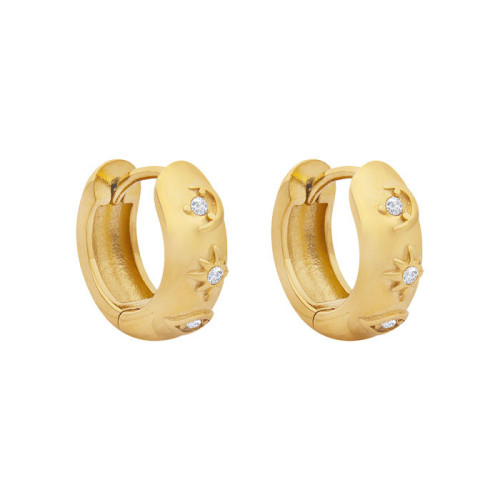 Zlaté náušnice kroužky chirurgická ocel WJHE941GD