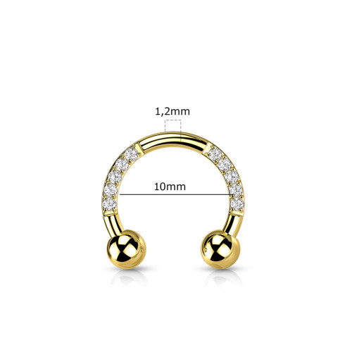 Piercing do ucha podkova SET23H05-GD