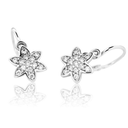 Zlaté dětské náušnice z bílého zlata Cutie Jewellery C2206B CZ White