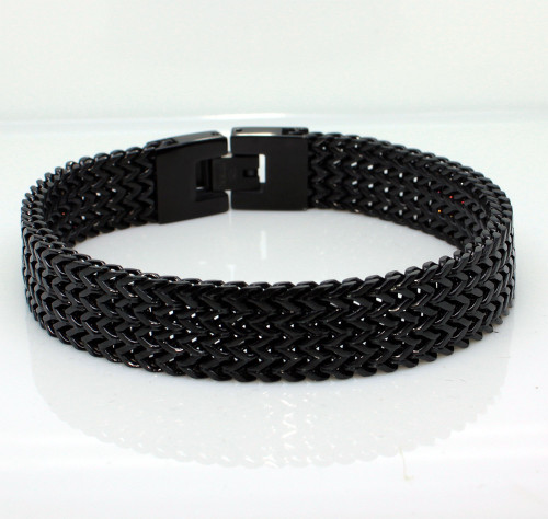 Černý náramek z chirurgické oceli WJHB582-BK