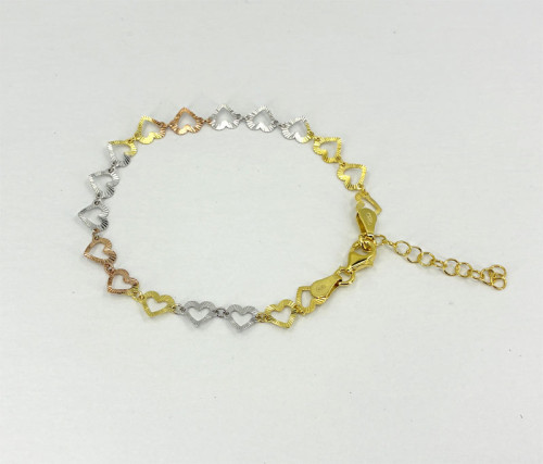 Pozlacený stříbrný náramek srdíčka 3131720001