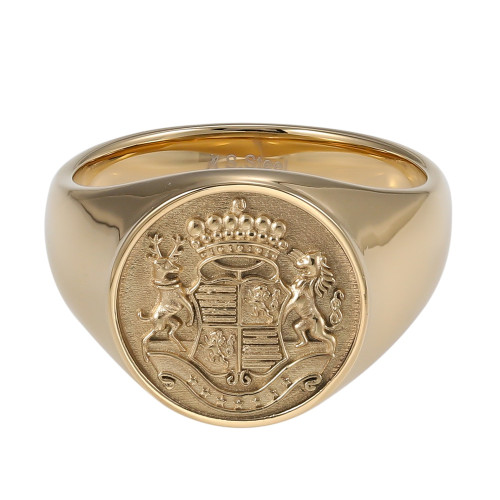 Zlatý pečetní prsten z chirurgické oceli RSS1034GD