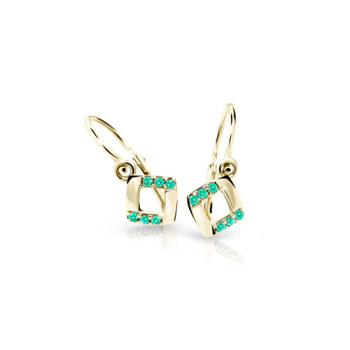 Dětské zlaté náušnice C22689Z-Mint Green