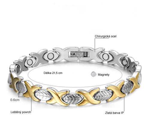 Ocelový magnetický náramek dámský JCFSBRM047