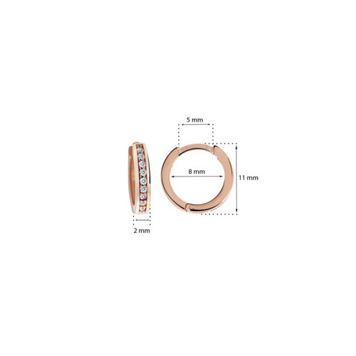 Zlaté dětské náušnice kroužky Cutie Jewellery C3342R-Rozměry
