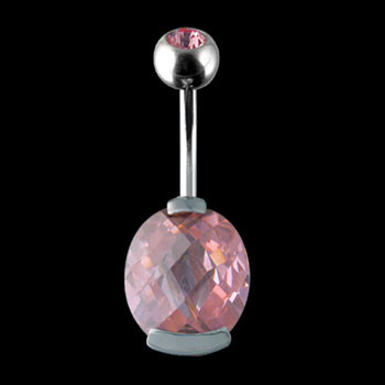 Ocelový piercing do břicha SEDFSC13-Rose