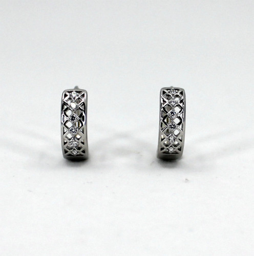 Náušnice kroužky stříbro se zirkony 312706001