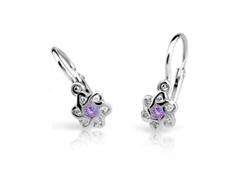 Dětské náušnice Cutie Jewellery C2149-B Ametyst