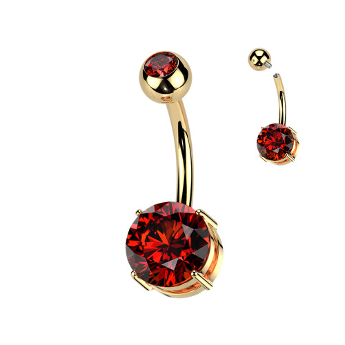 Piercing do břicha titan se zirkony SETIN60GD