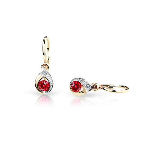 Dětské naušnice zlaté C1898Z-Ruby Dark